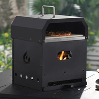 Four à pizza au bois Garife GM60602 en acier, 4-en-1 multifonctions, barbecue, foyer, cuisson en plein air, pour 2-3 personnes