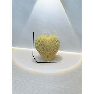 心形手拿包 水钻晚宴包 女士舞会金色水晶手包 - Product Image 4