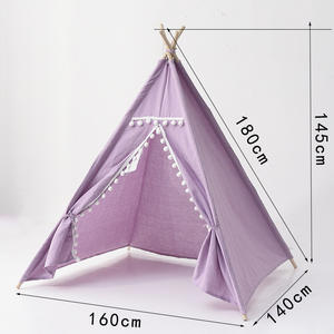 Tente noire de jeu intérieure en coton, tente en toile pour enfants <span class=keywords><strong>tipi</strong></span>, de haute qualité, vente en gros - Product Image 5