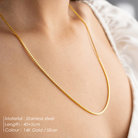 Collier minimaliste EMANCO en acier inoxydable plaqué or 14 carats, élément géométrique, chaîne en corde, pour femme, fiançailles