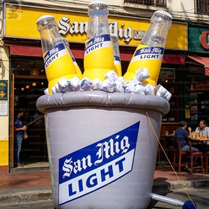 Cubo de Hielo Inflable Gigante con Logotipo Personalizado, Modelo de Cubo Refrigerador con Botellas de Cerveza para Promoción de Marcas de Bebidas/Bar/<span class=keywords><strong>Pub</strong></span>/Expo/Club - Product Image 4