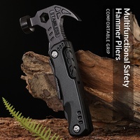 Marteau de survie multifonctionnel en acier inoxydable pour briser les vitres de voiture, pince combinée de camping, marteau à griffes – Vente en gros