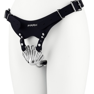 อุปกรณ์ล็อคความบริสุทธิ์ชายแบบสายรัด FRRK รุ่น Scallop Cage พร้อมสายรัด BDSM สำหรับผู้ชาย - Product Image 1