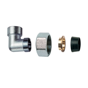 Gomito femmina cromato da 3/4 di pollice per tubi in rame, raccordo HVAC - Product Image 1