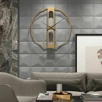 Modern Dekorasi Nordic Emas Logam Bulat Jam Dinding Diameter 50Cm