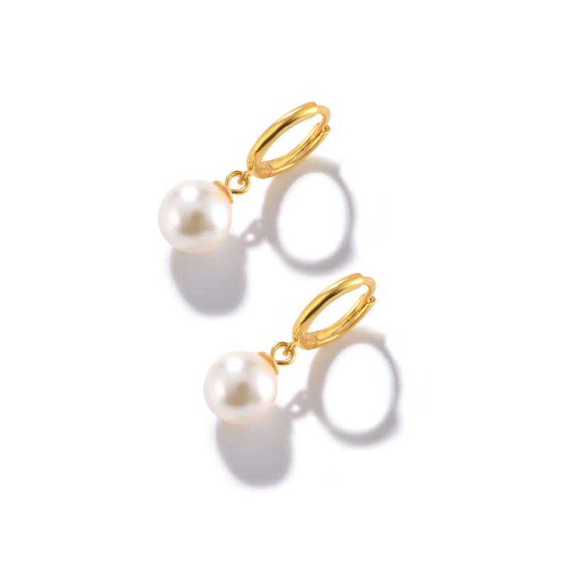 Серьги-подвески женские из серебра 925 пробы с жемчугом