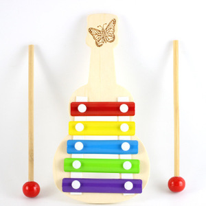 Jouet éducatif pour enfants de style populaire, xylophone en bois, piano à 5 tons, piano à frapper à la main pour enfants, éveil musical - Product Image 1