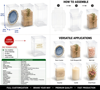 Boîte pliante transparente en plastique personnalisable avec logo pour l'emballage et la présentation de savons, bougies et bijoux, recyclable, fabrication en usine