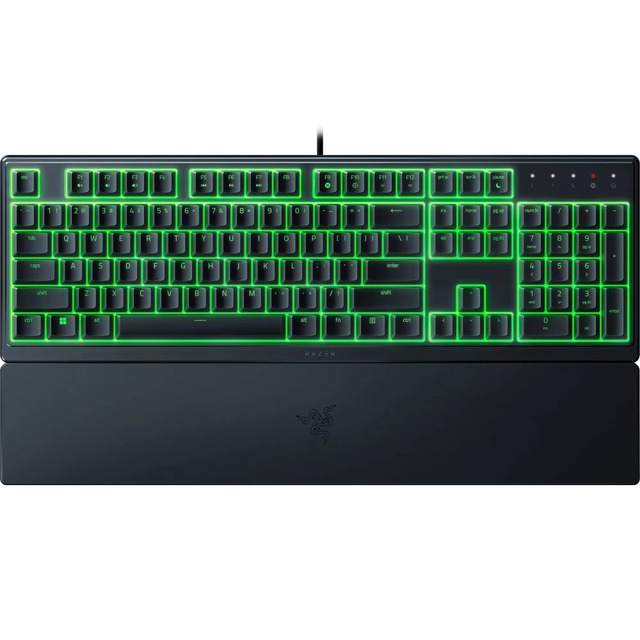 Razer Ornata V3 X mechanical ergonomic gaming keyboard with silent membrane switch and UV coated keycap for desktop