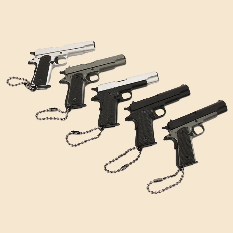 1911 mainan pistol 1911, Gantungan Kunci semua logam Mini 7CM desain baru dengan peluru