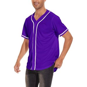 Babyhealthy Mens <b>Baseball</b> Jersey Button Down Plain Sports Tee Breathable Active Wear - Product Image 2