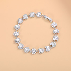 Pulsera de Cristal con Piedras Micro Pavimentadas de Colores, Diseño Redondo, Joyería para Uso Diario - Product Image 3