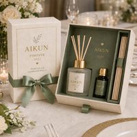 Diffuseur de parfum en rotin gravé avec logo personnalisé, sans alcool, écologique, fourni par l'usine AIKUN