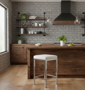 Tabourets de bar en velours de luxe, design moderne rembourré avec coussin en velours doux, hauteur réglable, structure durable pour la maison et la cuisine - Product Image 3