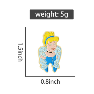 Dessin animé princesse émail broche mignon sorcière broche Anime Style Badge cadeau bijoux pour sac à dos vêtements en gros - Product Image 6