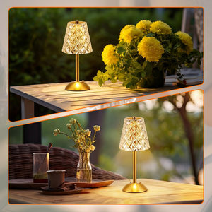 Touch Control Cordless Portable Rechargeable <b>Table</b> Lamp 3 Color Stepless Dimmable Battery Powered Crystal Night <b>Light</b> Desk Lamps - Product Image 4