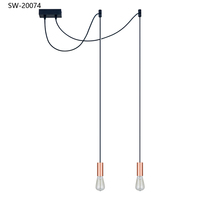 Luminaire suspendu vintage réglable en fer décoratif à plusieurs têtes en forme d'araignée pour salle à manger