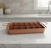 Plat à pâtisserie rectangulaire moderne en céramique antiadhésive orange pour la cuisine à domicile, pour gâteaux et pains