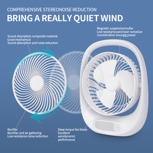 Vente en gros d'un nouveau design mini ventilateurs <span class=keywords><strong>de</strong></span> <span class=keywords><strong>table</strong></span> rechargeables portables réglables électriques <span class=keywords><strong>à</strong></span> batterie rotative avec veilleuse - Product Image 5
