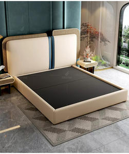 Juego de Muebles de Dormitorio con Cabecera Alta Tapizada en Cuero, Estilo Moderno, Cama King Size de Lujo Italiana <span class=keywords><strong>2023</strong></span> - Product Image 4