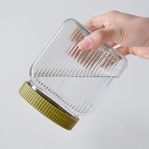 Food Grade Plastic Airtight Storage Jar Rectangle 900Ml 1700Ml 2300Ml 2700Ml Sealed Container For Grains Honey - Product Image 4