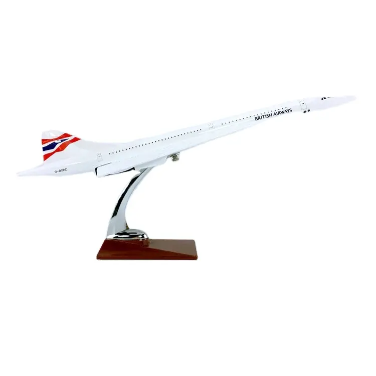 47cm 1/125 skala British Airline Model ABS pesawat terbang Concorde