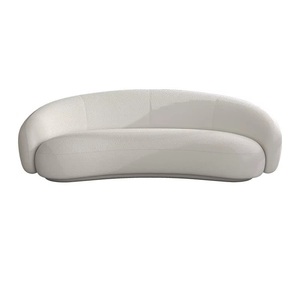 Sofá curvado Boucle suave de espuma de alta densidad de diseño moderno, muebles de sala de estar, sofá para el hogar - Product Image 1