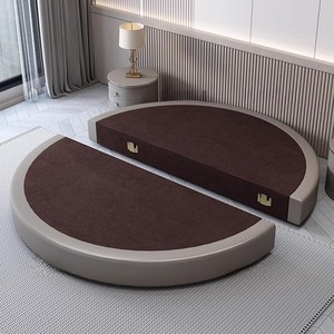 Cama Moderna King-Size con Plataforma, Cama Redonda y <span class=keywords><strong>Grande</strong></span> <span class=keywords><strong>de</strong></span> Cuero para Dormitorio, Muebles para el Hogar - Product Image 6