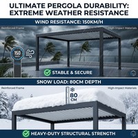 Tingmeihaoting 0-110 °   Pergola à lames motorisées réglables en aluminium, bioclimatique, imperméable, pour projets extérieurs