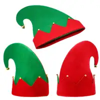 חג המולד סנטה חג המולד Elf הרגיש כובע עם פעמוני חג מסיבת תלבושות טובות מתנות אבזרים