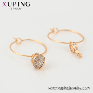 Xuping-pendientes de gota chapados en oro de 18k para mujer, aretes en forma de llavero, 99311 - Product Image 3