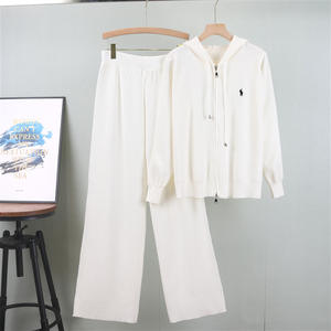 Set <span class=keywords><strong>Donna</strong></span> 2025 Antirughe <span class=keywords><strong>con</strong></span> <span class=keywords><strong>Cardigan</strong></span> <span class=keywords><strong>con</strong></span> <span class=keywords><strong>Cappuccio</strong></span> e Zip + Pantaloni a Gamba Larga, Completo Casual Autunnale a Maniche Lunghe di Lusso Due Pezzi Sportivo - Product Image 4