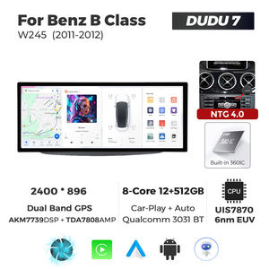 MEKEDE DUDU7 12+512G Multimédia 12.3 2K Écran Car-play <span class=keywords><strong>Mise</strong></span> à <span class=keywords><strong>jour</strong></span> automatique OTA Radio Double bande <span class=keywords><strong>GPS</strong></span> pour Benz Classe B W245 2011-2019 - Product Image 4