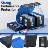 Boîte de rangement pour cartes compatible avec Commander Display, boîte de rangement 5 en 1 avec serrure et poignée en métal