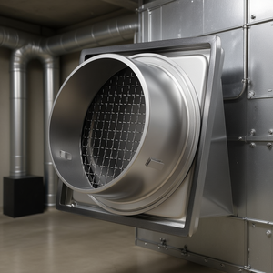 Rejilla de Ventilación de Pared de Acero Inoxidable Plateada de 6 Pulgadas con Extractor Externo para Piezas de Ventiladores - Product Image 2