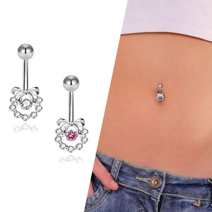 Anelli su misura rosa G23 titanio <span class=keywords><strong>oro</strong></span> placcato argento pancia penetrante farfalla <span class=keywords><strong>Piercing</strong></span> all'<span class=keywords><strong>ombelico</strong></span> gioielli - Product Image 5