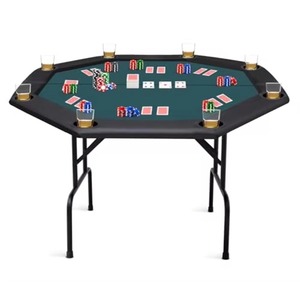 High Quality Cheap Poker <b>Table</b> Octagonal Customized New Style Lattice Strong Folding <b>Leg</b> Gambling Poker <b>Table</b> for Casino - Product Image 1