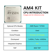 Nouvelle carte mère PANDL B450 avec processeur AMD Ryzen 7 5700X, prend en charge XMP, 2x DDR4 DIMM, PCIe3.0 X16, NVME M.2 SSD, SATA3.0, carte mère B450