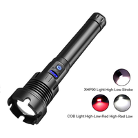 Lampes de poche LED XHP90, lampes de poche tactiques à zoom télescopique alimentées par LED, rechargeables par USB, LED de type 1101, lampe de poche plus