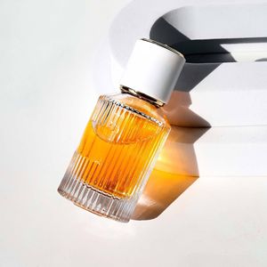 Botella de cristal cosmética elegante de lujo 30ml 50ml 100mL Botella de perfume transparente de rayas verticales - Product Image 4