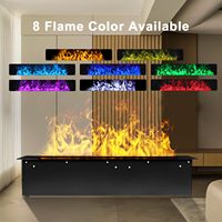 Insert de cheminée électrique à vapeur d'eau, effet flamme ultra réaliste, design encastré, chauffage d'intérieur moderne 70,87 pouces