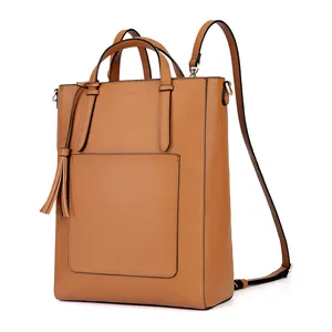 Custom Multifunction Shoulder Bag Convertible Lady Vegan Leather Backpack Handbag Tote Bag for Women