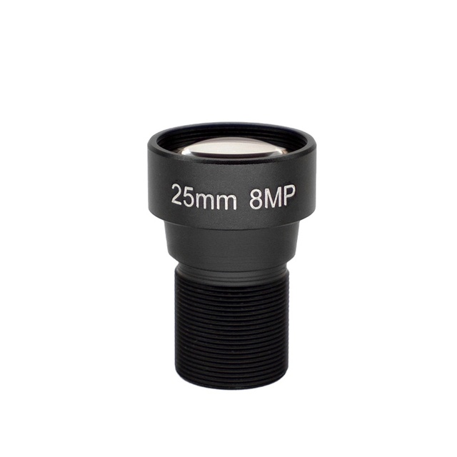 High Quality 25mm 8MP IR Fixed Iris Lens, M12 Mount HD Security Camera Lens with IR Correction for Day/Night Vision