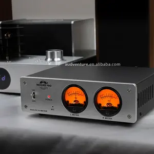 Çift Analog VU metre DB Panel ekran 2 yönlü amplifikatör/hoparlör ses Switcher Box seçici müzik spektrum görüntüleyici