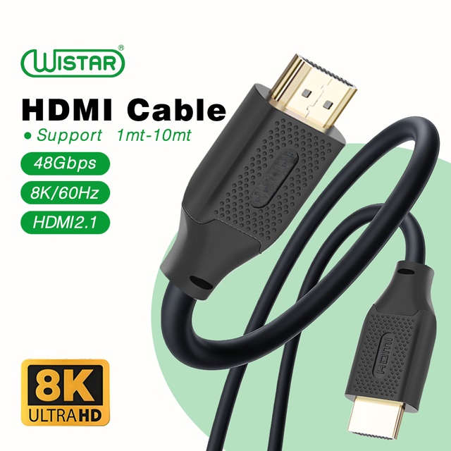 WISTAR Ultra High Speed 4K Male HDMI Cable 2.1 48Gbps Audio Video Kabel Cord Projector Connect for Laptop