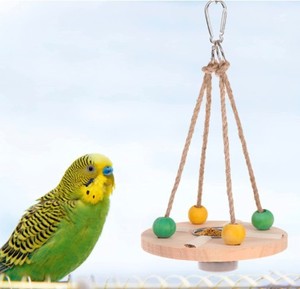 Small Rounded Wooden <strong>Bird</strong> <strong>Toys</strong> Hanging Stainless Steel <strong>Bird</strong> Feeder Swing Feeding Cup Stand Board Water Bottle <strong>Bird</strong> Bowls House - Product Image 5