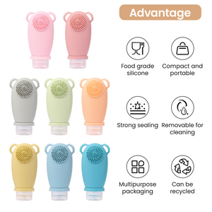 Bouteille de voyage en silicone rechargeable portable de 100 ml, anti-fuite, pour cosmétiques et articles de toilette, OEM ODM - Product Image 4