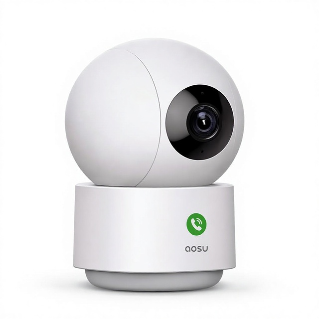 2K Indoor Baby Pet Monitor Security Camera 360-Degree Home Security One-Touch Call Smart Motion Tracking IR Night Vision