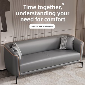 <span class=keywords><strong>Divano</strong></span> a U in Pelle Microfibra per Piccoli Appartamenti, Design Minimalista per Soggiorno e Camera da Letto in Affitto - Product Image 5