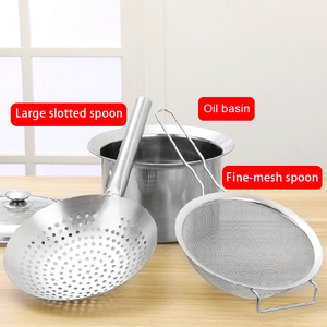 Ustensiles de cuisine en acier inoxydable : Pot à huile, Friteuse, Marmite, Casserole à pâtes, Passoire, Récipient – Usage commercial et domestique - Product Image 4